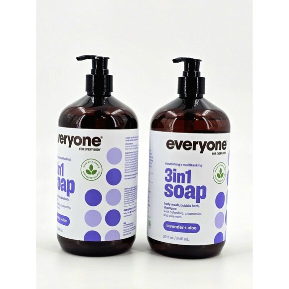 Everyone for Everybody 3 in 1 Soap Shampoo Body Wash w/Lavender Aloe-53 2 Pack - Picture 9 of 11
